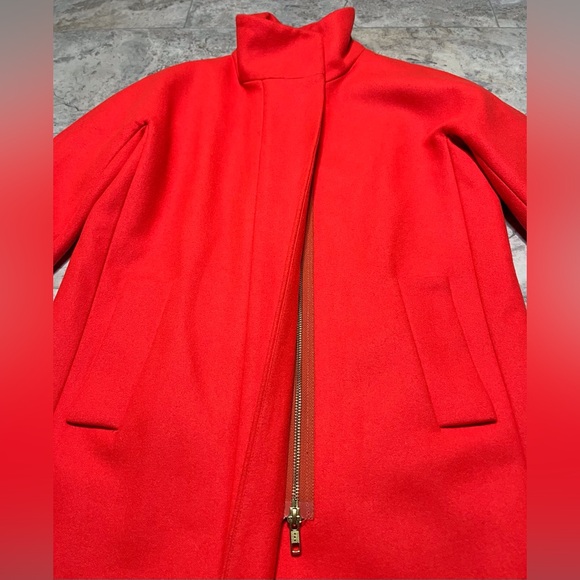 J.CREW Peacoat "City Coat" Cocoon Stadium Jacket Zip Size 2 Burnt Orange - Picture 2 of 6